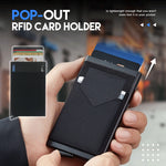 Slim Credit Card Pop-Up Holder RFID Metal Protection Wallet With Money Pocket