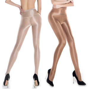 Women's High Performance Tights Oil Shiny Tights Women  Skinny Thin Shaping Pantyhose Nightclub Party Hosiery