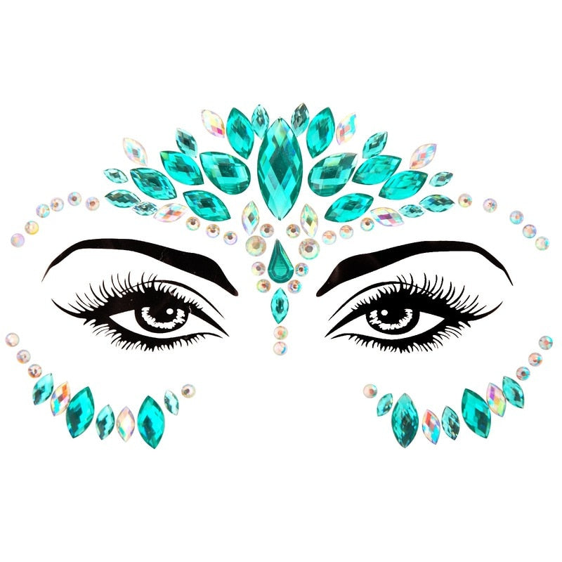 Face Rhinestone Stickers Temporary Face and Body Stick On Jewels