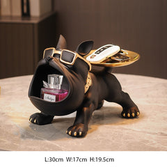 French Bulldog Pop Art Sculpture Storage Box with Tray Dog Statue Home Decor