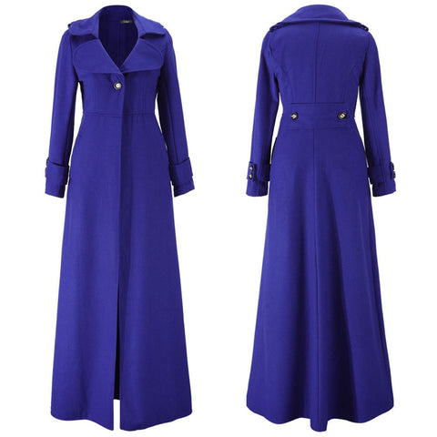 High Collar Wool Coat Women Warm Elegant Casual Autumn Winter Outerwear Fashion