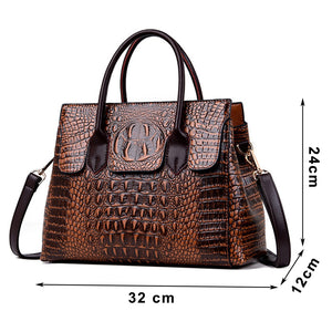 Genuine Leather Handbag Crocodile/Alligator Pattern Luxury Crossbody Bags