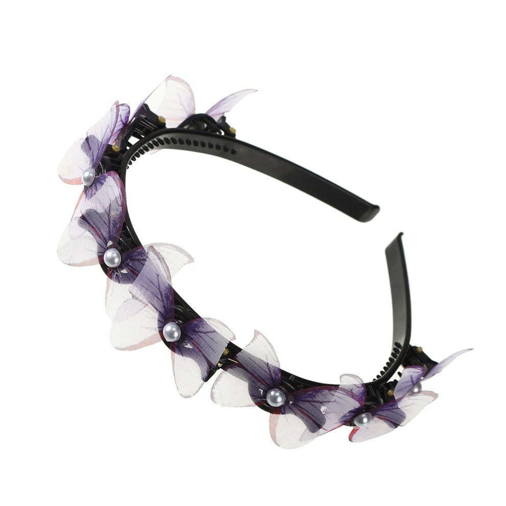 Pearl Headband Women Non-Slip Hoop Claw Clip Elegant Casual Everyday Fashion Hair Accessory