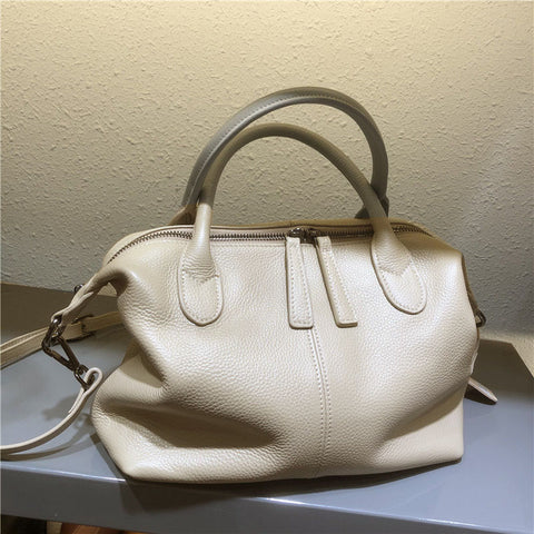 Genuine Leather Handbag Women Soft Real Leather Ladies Elegant Casual Fashion Purse