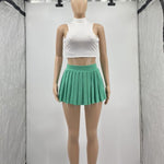 High Waist Pleated Mini Skirts Sexy Stretchy Skirt