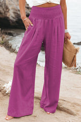 Women's Pants Spring Summer Casual White Wide Leg Trousers