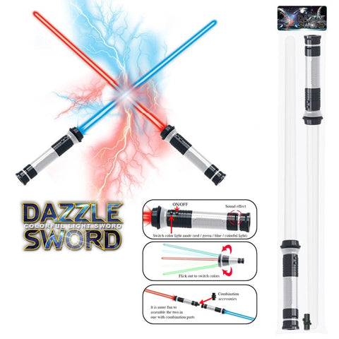 LED Lightsaber Toy Kids Light Sword Sound Effects Color Changing Outdoor Play Gift