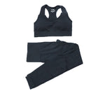 Women's Yoga Fitness Set, Long Sleeve Crop Top and High Waist Leggings