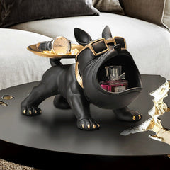 French Bulldog Pop Art Sculpture Storage Box with Tray Dog Statue Home Decor