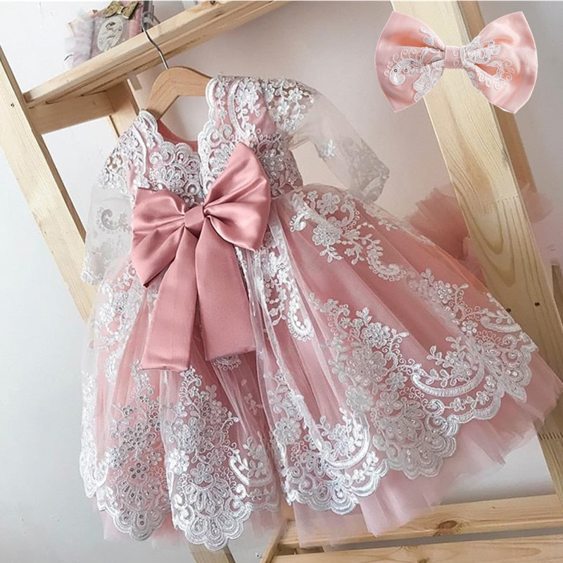 First Birthday Baby Girl Dress Newborn Baby/Toddler Sizes Christening Baptism Dresses