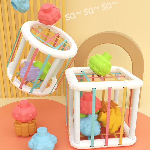 Montessori Toys for 1-2 Year Olds Colorful Cube with Multi Sensory Toys Baby Sensory and Suction Toys