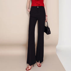 Split Fashion Flare Pants High Waist Trousers