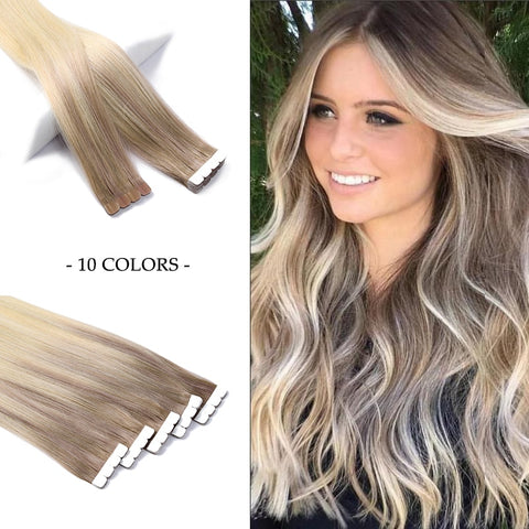 Straight Human Hair Extensions Natural Seamless Clip-In Soft Smooth Fashion