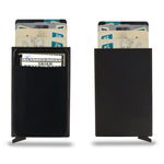 Slim Credit Card Pop-Up Holder RFID Metal Protection Wallet With Money Pocket