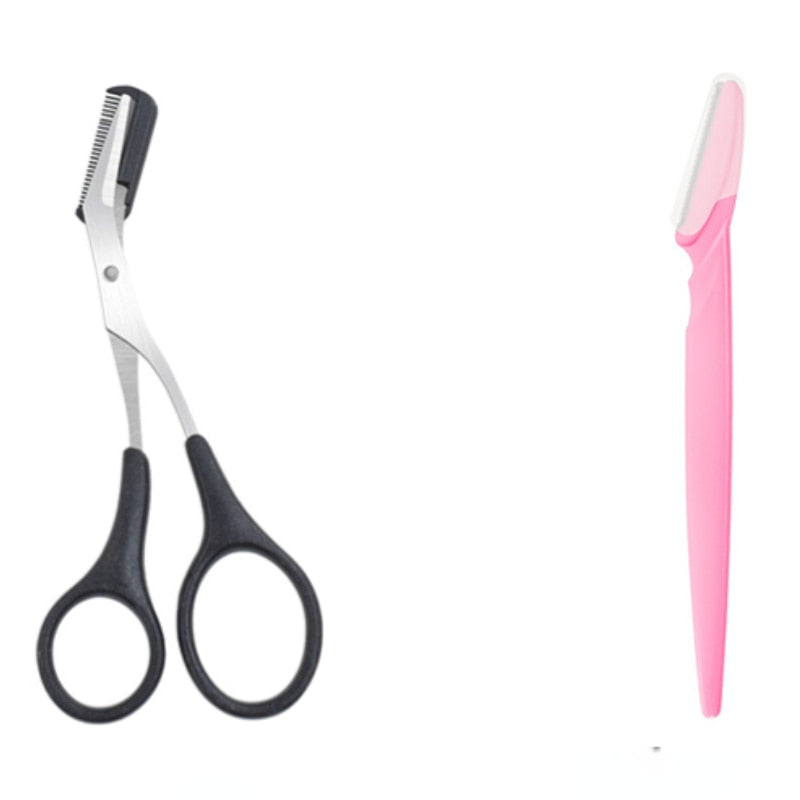 Eyebrow Trimmer Scissors Comb Beauty Grooming Tool Precise Shaping Personal Care Accessory