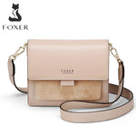 Women's Crossbody Shoulder Bag Split Cowhide Leather and Suede Mini Purse with Flap