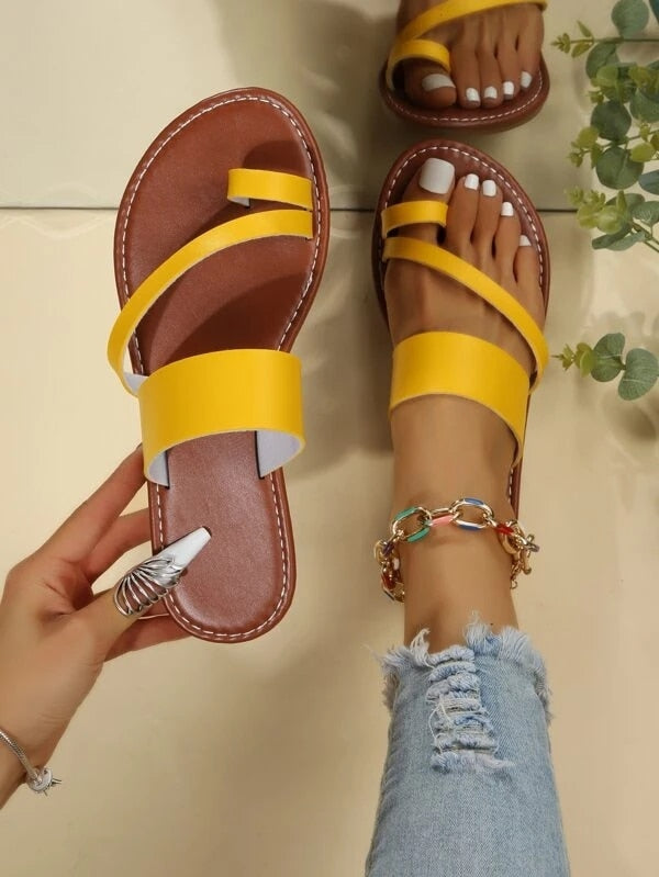 Summer Sandals Open Toe Outdoor Slippers Casual Shoes Plus Size Faux Leather