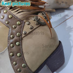 Womens Vintage Tassled Knight Boots Cowboy Boots