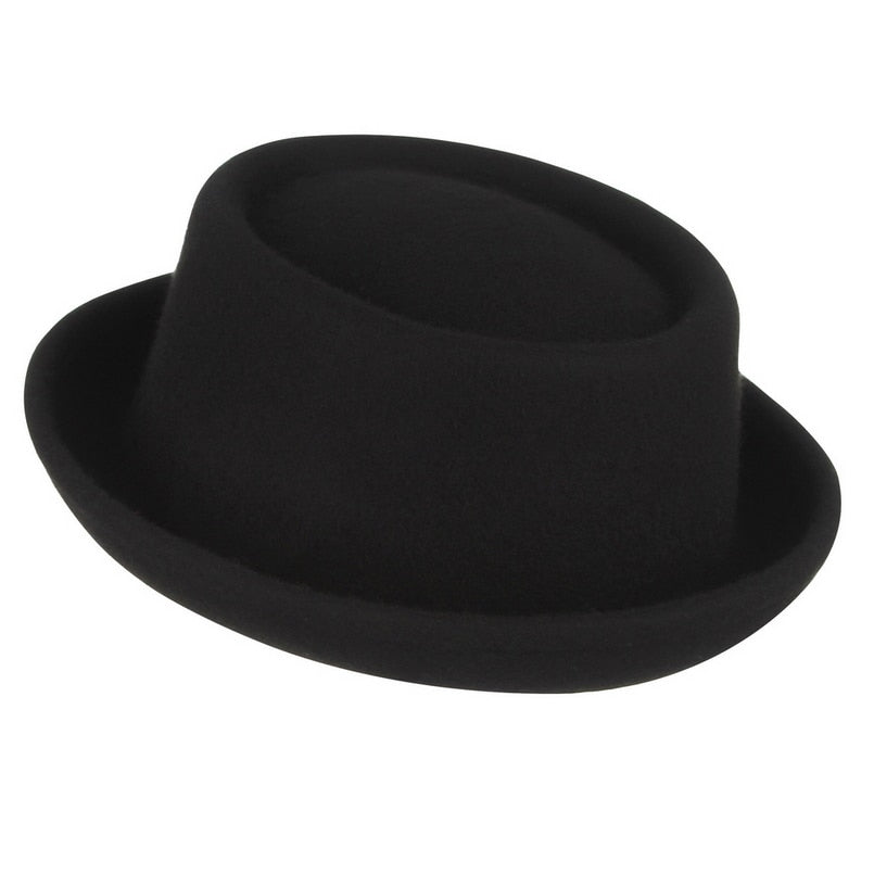 Autumn Winter Wool Curved Brim Dress Fedora Hat