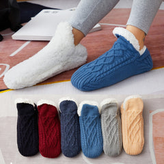 Winter Warm Slipper Socks for Women Thick Wear-Resistant Fine Stitching Anti-friction Cold Resistant Knit Slipper Unisex Socks