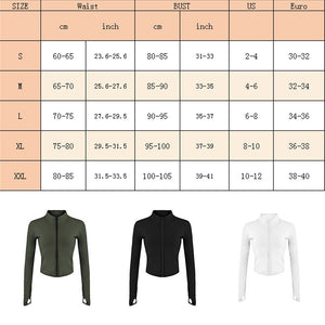 Full Zip-Up Yoga Top Workout Running Jackets