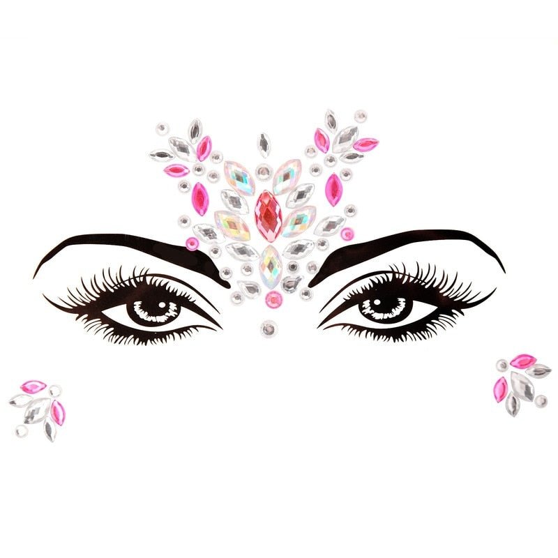 Face Rhinestone Sticker Jewels Temporary Body Stick-On Festival Party Makeup Accessory