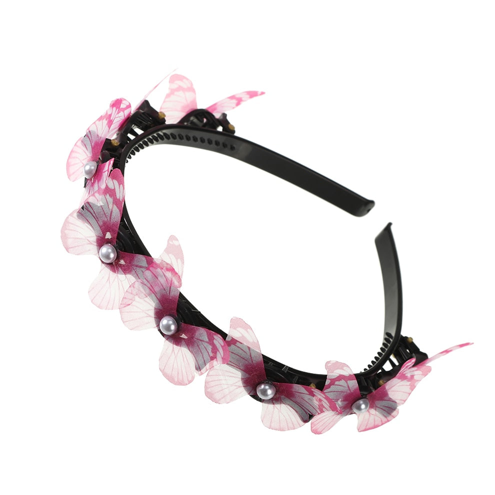 Women's Non-Slip Pearl Headband Hoop Claws Clips Hair Accessories