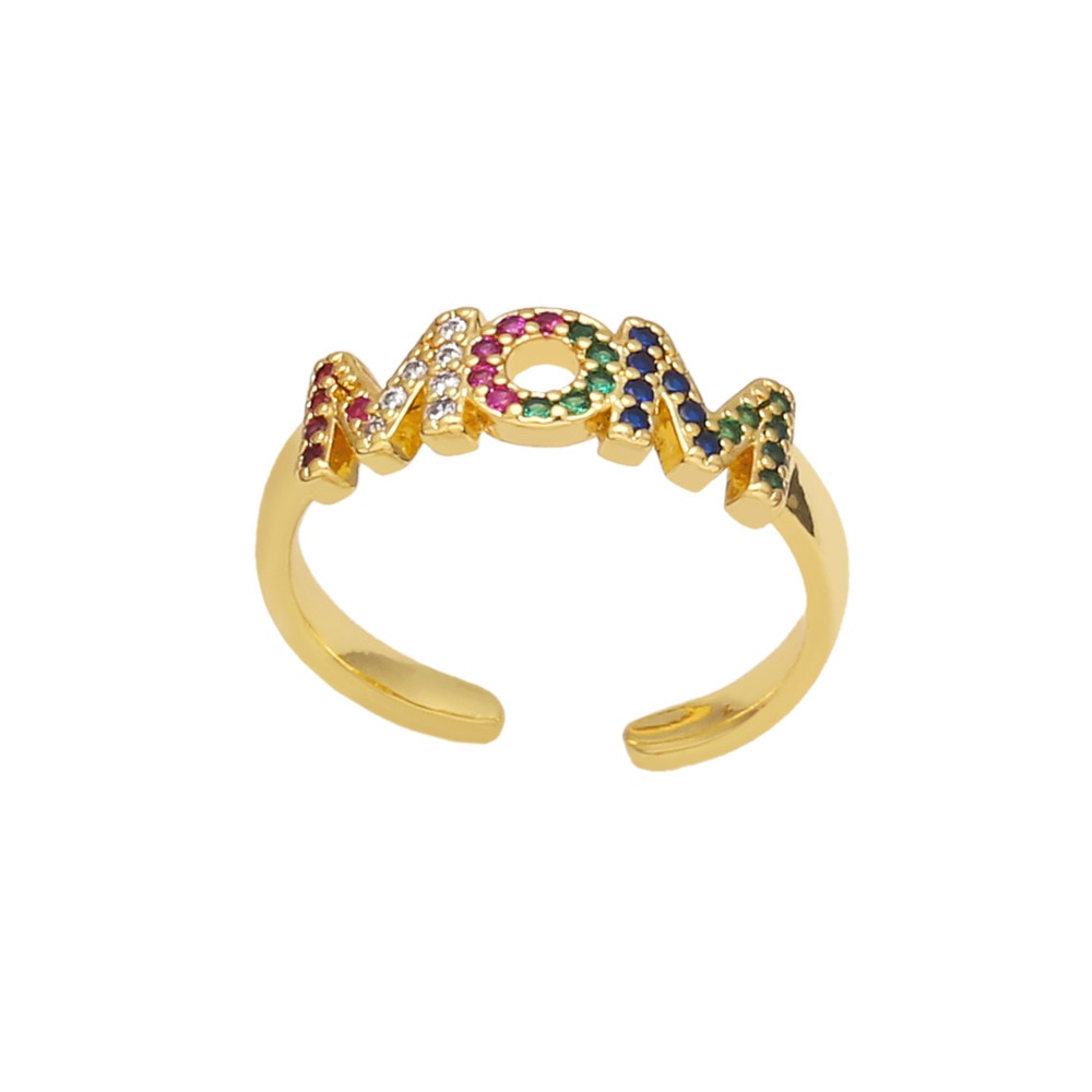 Cubic Zirconia Adjustable Rings Colorful Crystal Ring Jewelry