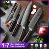 Chef's Kitchen Knife Set Japanese Stainless Steel Sanding Laser Pattern Knives