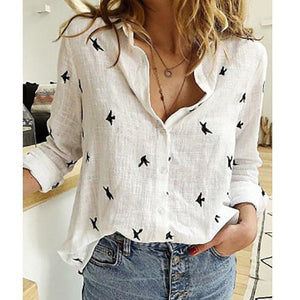 Cotton Linen Button Long Sleeve Shirt Plus sizes