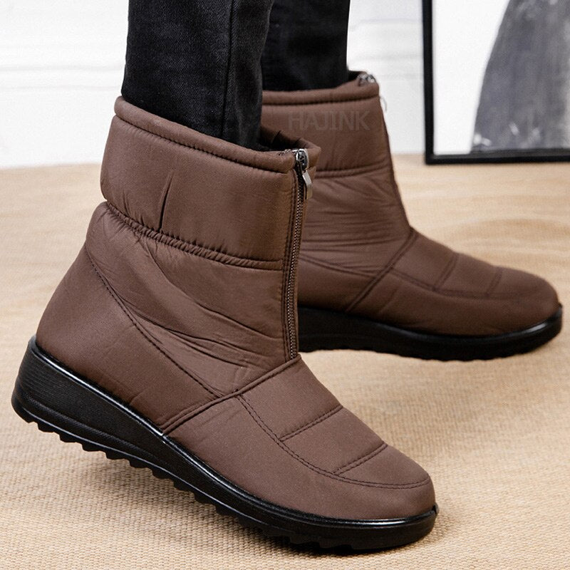 Womens Winter Boots Low Heels Ankle Boot For Snowy Weather