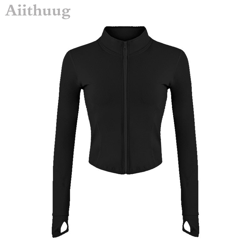 Full Zip-Up Yoga Top Workout Running Jackets