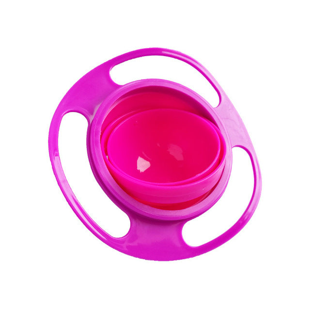 Universal Baby Gyro Rotating Bowl Magic 360° Rotating Spill Proof Bowl With Lid Baby Feeding Bowl