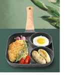 2 compartment frying pan with grill in use