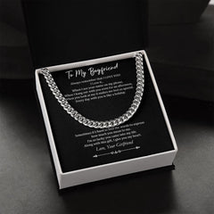 To My Boyfriend, Cuban Chain Necklace, Boyfriend Gift For Birthday, Anniversary, Nice Romantic Gift for Boyfriend