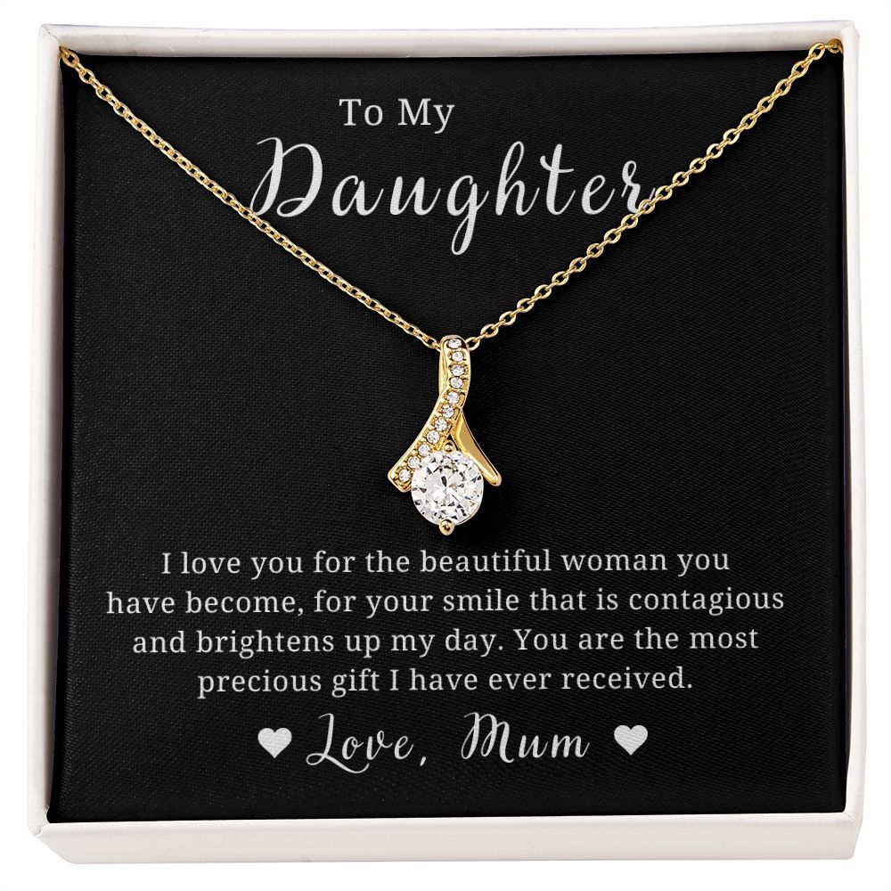 To My Daughter...Love Mum Necklace, 18K Gold, From Mother to Daughter Gift, Necklace for Birthday or Christmas