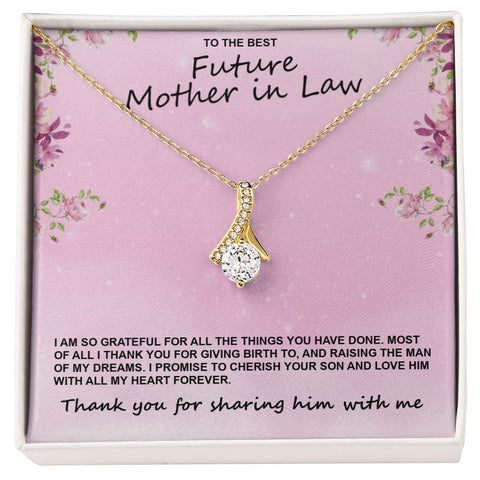 Mother of the Groom Necklace Gift From Bride Elegant Wedding Jewelry Keepsake