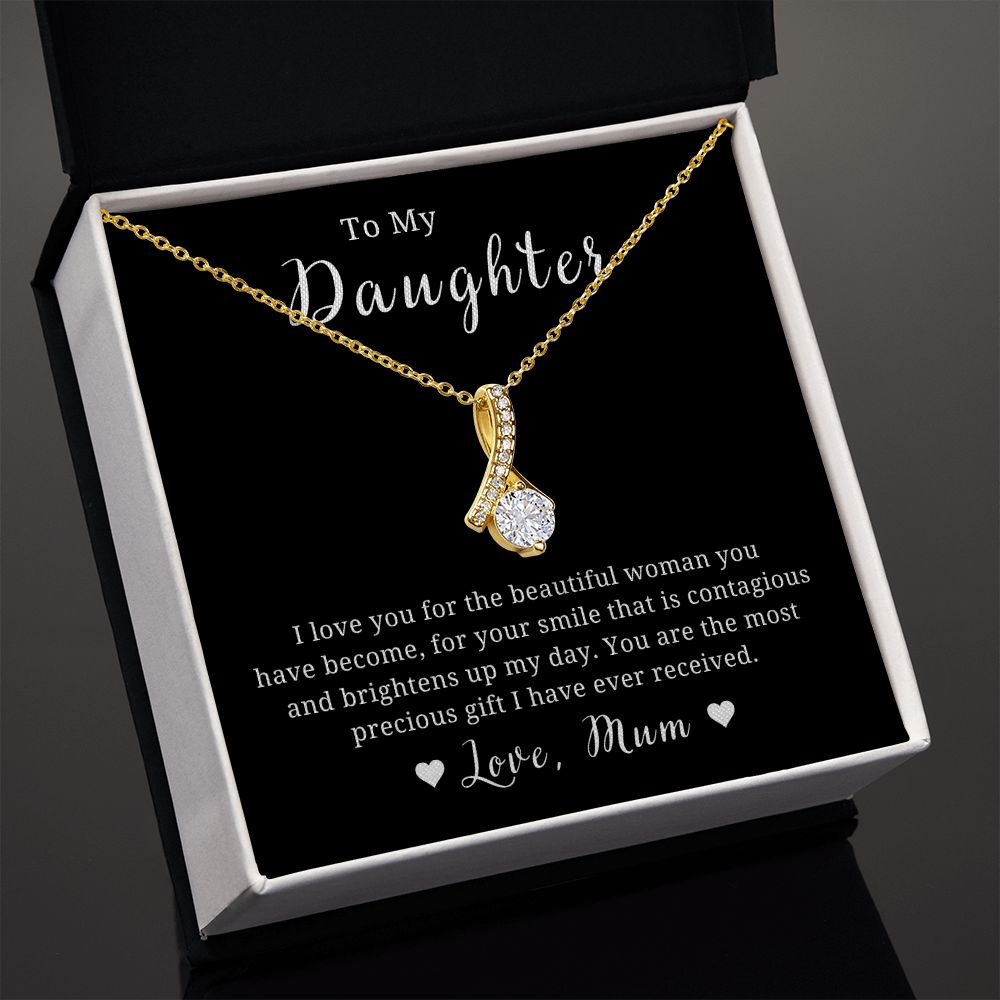 To My Daughter...Love Mum Necklace, 18K Gold, From Mother to Daughter Gift, Necklace for Birthday or Christmas