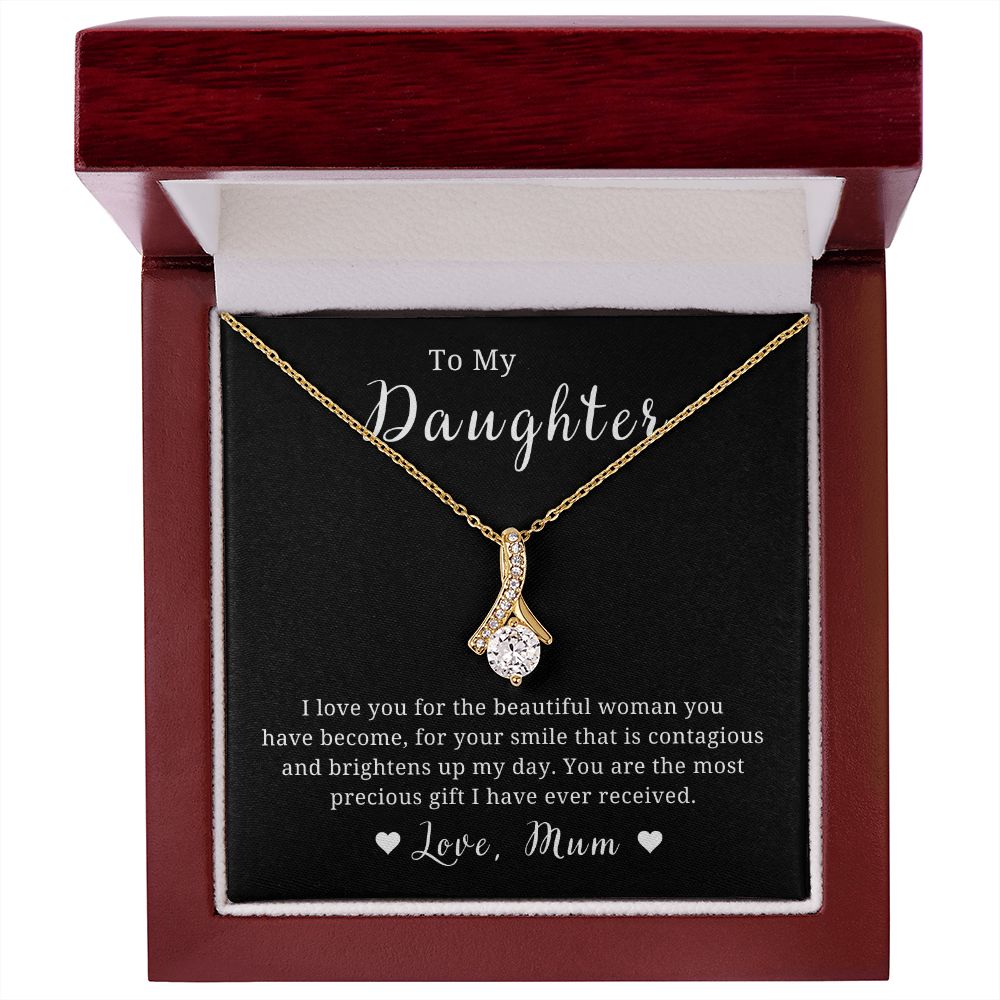 To My Daughter...Love Mum Necklace, 18K Gold, From Mother to Daughter Gift, Necklace for Birthday or Christmas