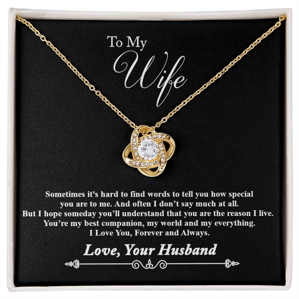 To My Wife Necklace Gift, Wife Birthday Gift, Anniversary Gift for Wife, Christmas Gift w/ Message Card
