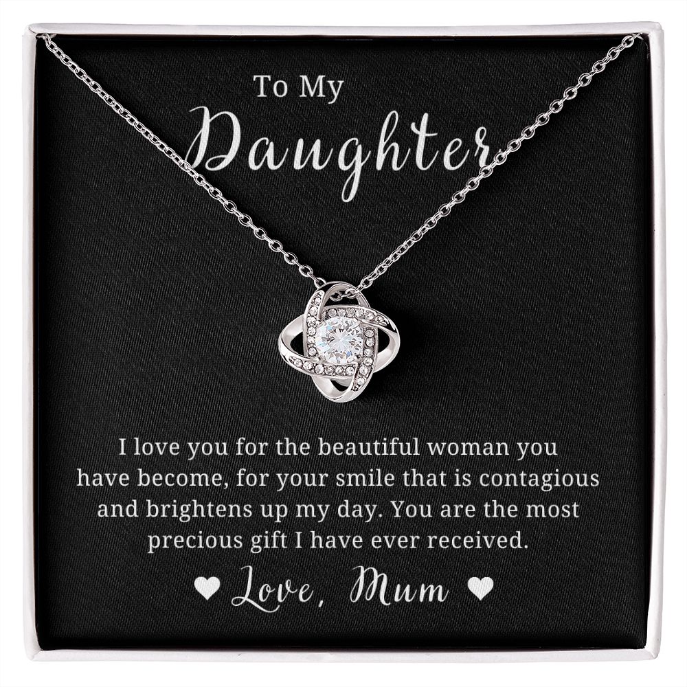 Mother to Daughter Gift Necklace, With Message Card, Hand Made Gold Jewelry For Daughters Birthday Gift