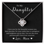 Mother to Daughter Gift Necklace, With Message Card, Hand Made Gold Jewelry For Daughters Birthday Gift