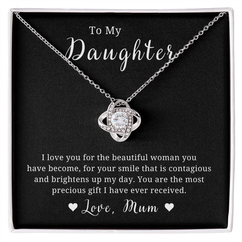 Mother to Daughter Gift Necklace, With Message Card, Hand Made Gold Jewelry For Daughters Birthday Gift