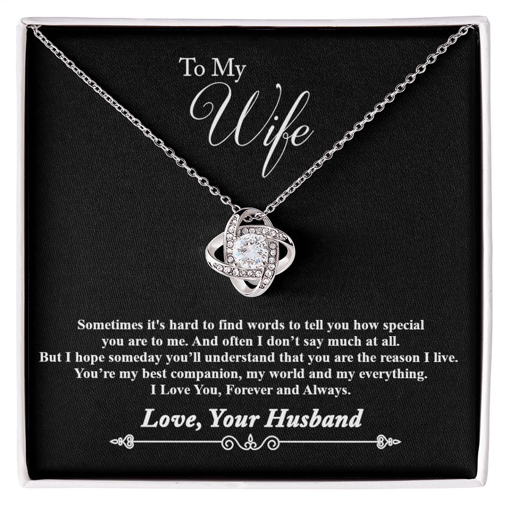 To My Wife Necklace Gift, Wife Birthday Gift, Anniversary Gift for Wife, Christmas Gift w/ Message Card