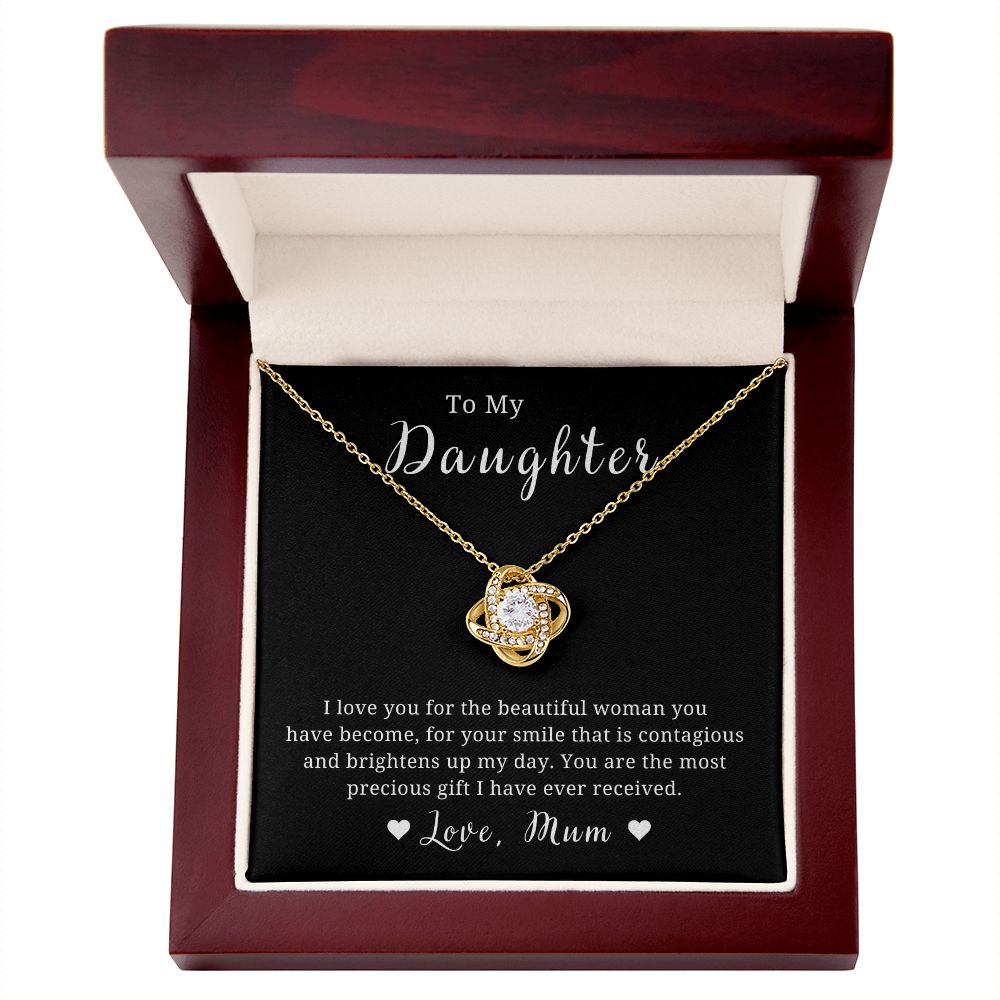 Mother to Daughter Gift Necklace, With Message Card, Hand Made Gold Jewelry For Daughters Birthday Gift