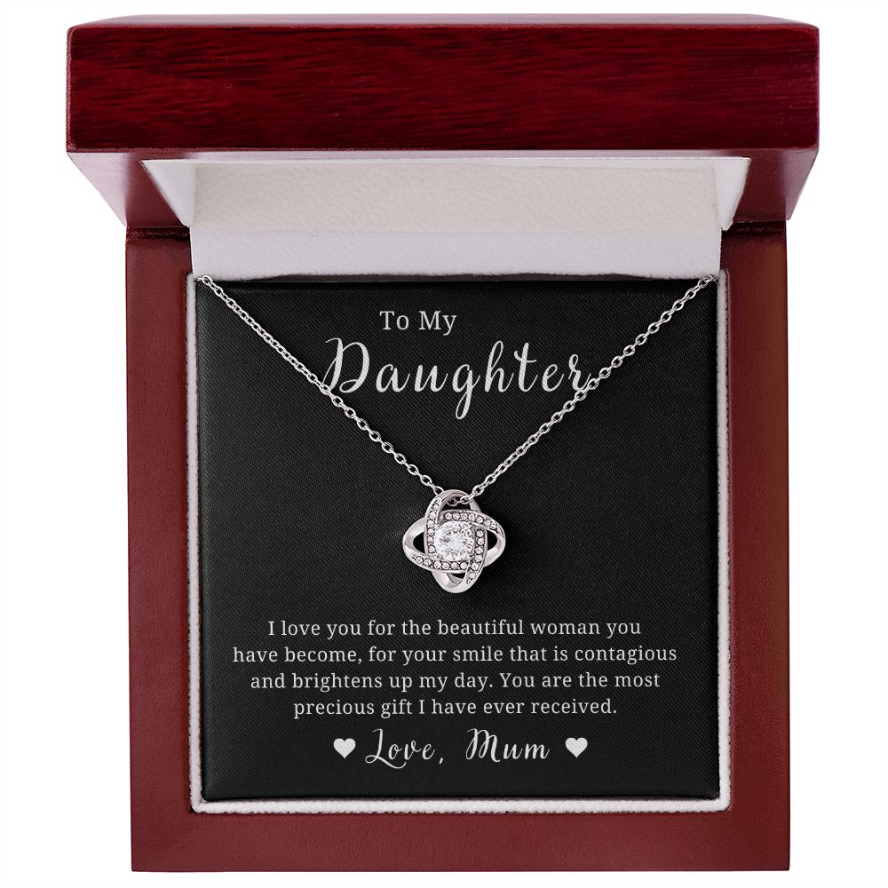 Mother to Daughter Gift Necklace, With Message Card, Hand Made Gold Jewelry For Daughters Birthday Gift