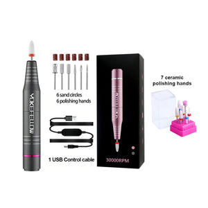 Electric Nail Files 30000RPM Drill Machine Set for Manicure Milling, Polishing For Beginners&Professionals