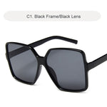 Oversized Sunglasses - Black frame Black Lens