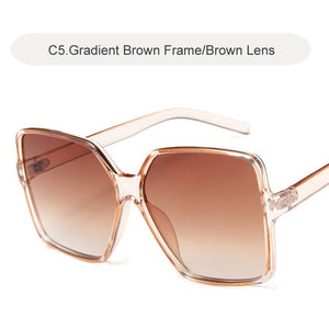 Oversized Sunglasses - brown frame, brown lens