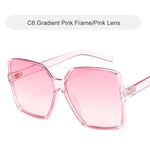 Oversized Sunglasses - Pink frame pink lens